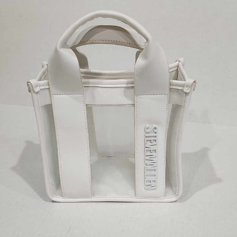 White Steve Madden Tote with Clean Lines and Modern Aesthetic